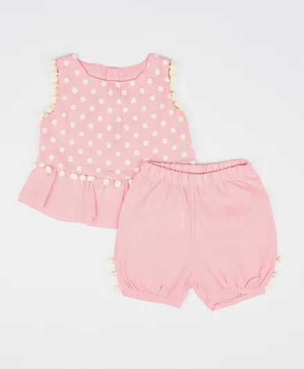 Finelook Dots Printed Pajama - Pink