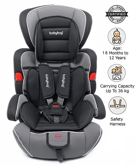 Babyhug Safe Journey Forward Facing Car Seat with Removable Cover - Black