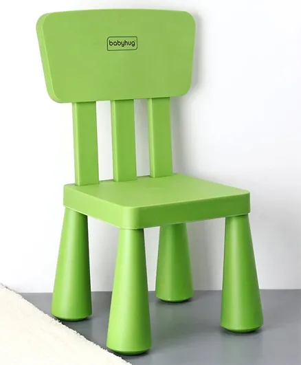 Babyhug Plastic Chair with Comfortable Back Rest - Green