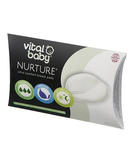 Vital Baby Nurture Ultra Comfort Disposable Breast Pads White - 6 Pack