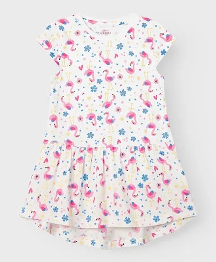 Name It All Over Printed Flamingo Dress - Multicolor