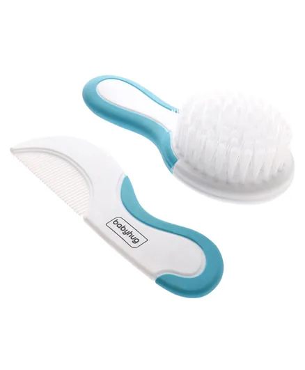 Babyhug Easy Grip Hair Brush and Comb Set - Blue