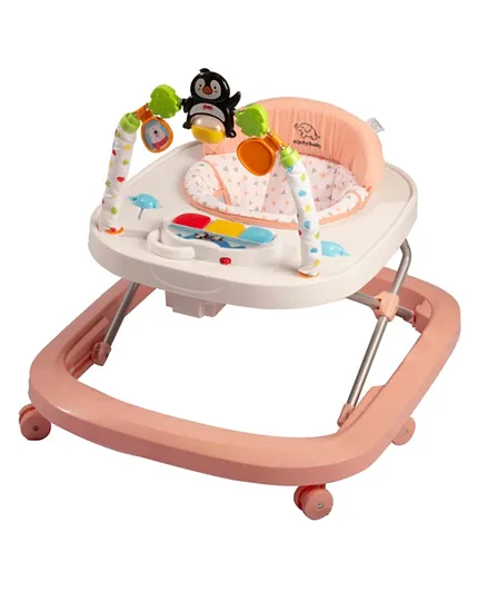 Elphybaby 3 In 1 Baby Walker, Rocker And Push Walker With Adjustable Height And Musical Toy Bar