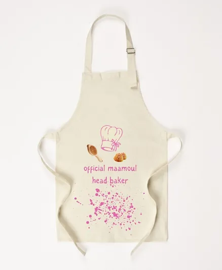 Hilalful - Children's Apron 'Official Maamoul Head Baker' - Pink