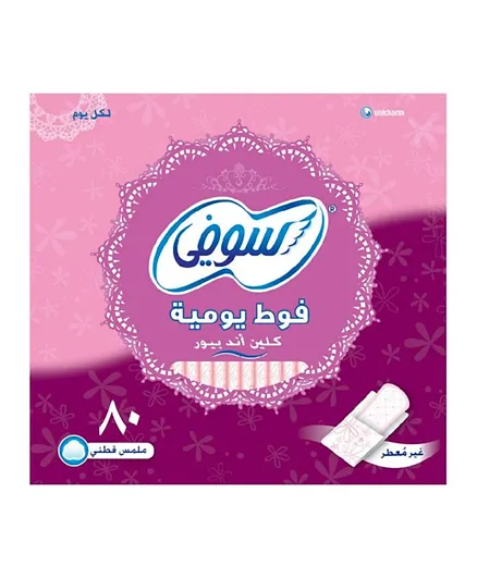 Sofy - Daily Panty Liners Clean & Pure Unscented Pack 80 Panty Liners