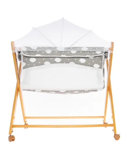 Elphybaby - X-Shaped Wooden Baby Cot - Grey