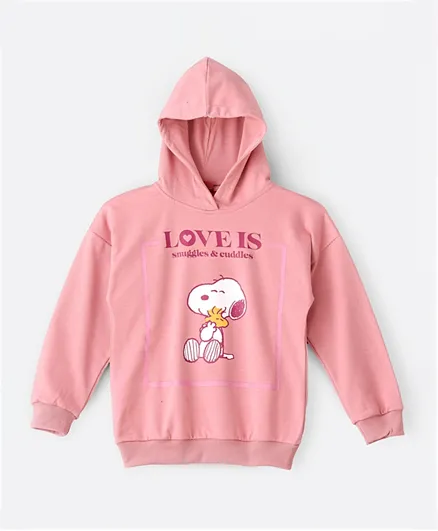 Peanuts - Snoopy Hooded Sweatshirt - Pink