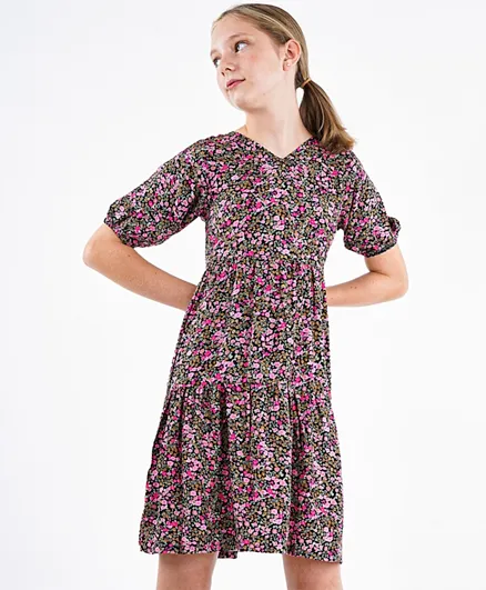 نيم إت - فستان بأكمام قصيرة  - متعدد الألوان