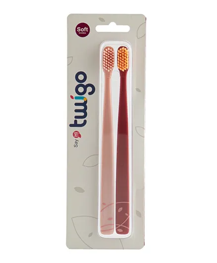 Flipper 2-Pack Twigo Toothbrushes - Rose Gold & Garnet Red