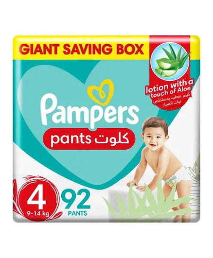 Pampers Baby-Dry Diaper Pants with Aloe Vera Lotion Giant Saving Box Size 4 - 92 Pieces