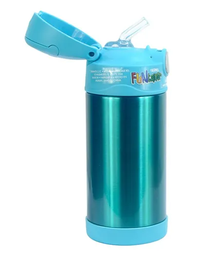 ثيرموز - زجاجة مياه ترمس فانتينر من الفولاذ بلون أزرق مخضر - سعة 355 مل