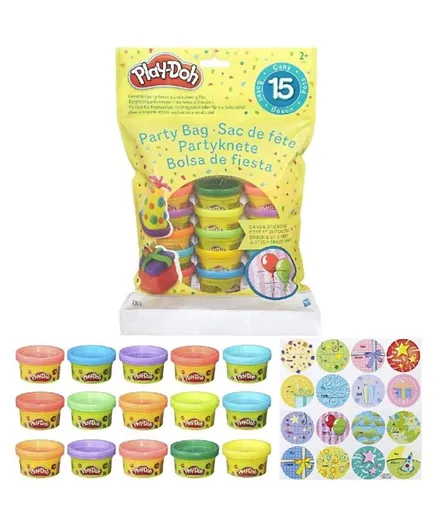 Play-Doh Mini Cans Party Bag with Stickers Pack of 15 - 29.5mL Each