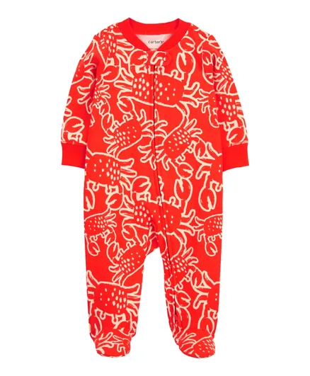 Carter's Crab Snap-Up Cotton Sleep & Play Pajamas - Red