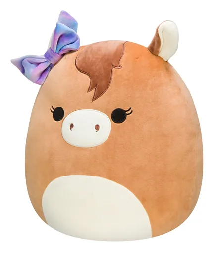 Squishmallows Brown Horse with Bangs and Tie-dye Bow
