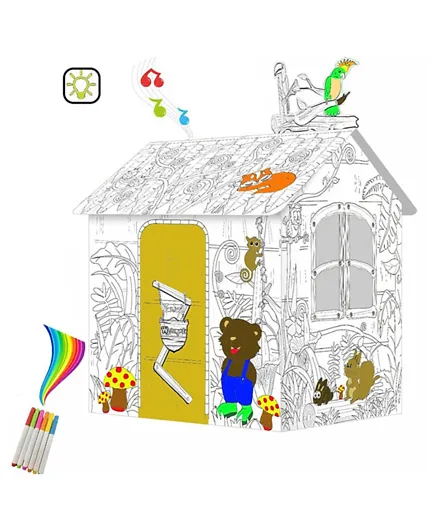 إيزي كيدز - لوحة خربشة بيت الغابة  ذاتية الصنع - متعدد الألوان