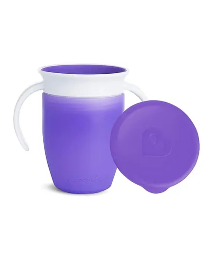 Munchkin Miracle 360° Trainer Cup With Lid - 1 piece - 7oz - Purple