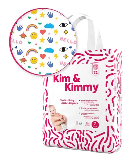 Kim&Kimmy Funny Icons Baby Diapers Size 2 - Pack of 72