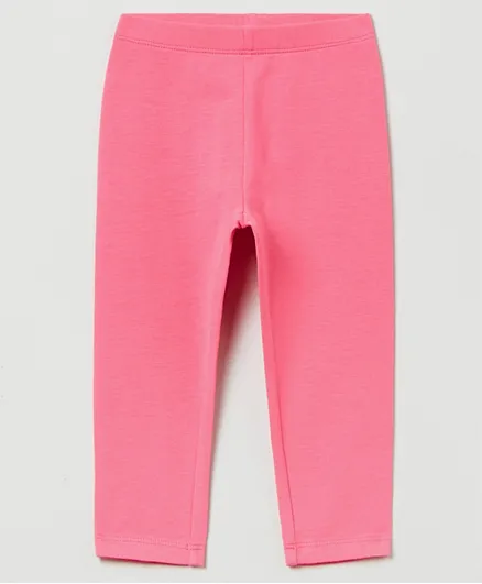 OVS Solid Stretch Cotton Leggings - Pink