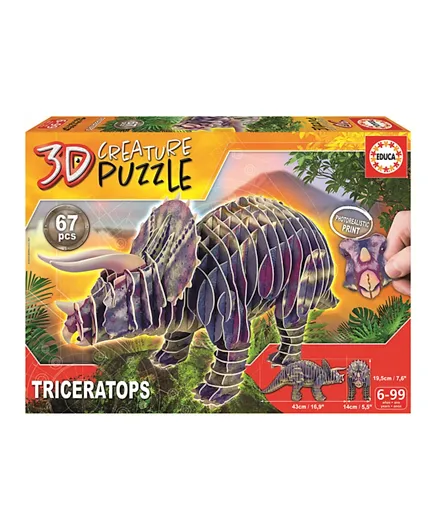 Educa Borras - Triceratops Creature 3D Puzzle