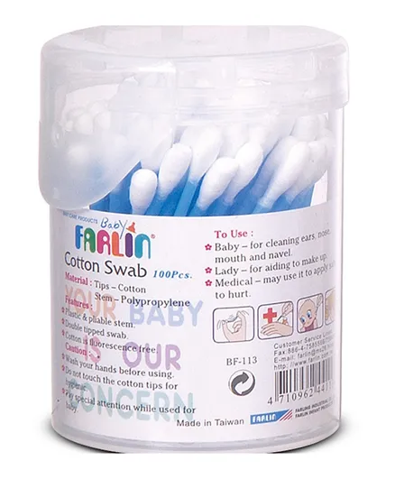 Farlin - Cotton Swab 100 Pcs - Blue