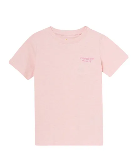 Cheekee Munkee Logo Embroidered T-shirt - Pink