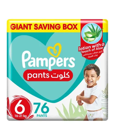 Pampers Baby-Dry Diaper Pants with Aloe Vera Lotion Giant Saving Box Size 6 - 76 Pieces