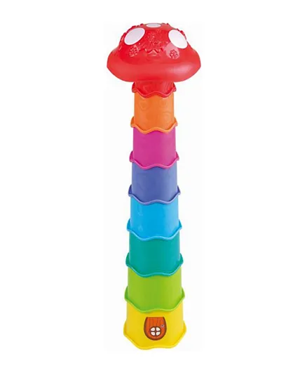 Playgo Stack A Mushroom Tower Multicolour - 8 Piece