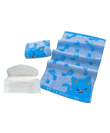 ستار بيبيز - مجموعة الكومبو من قطعتين - منشفة من الخيزران مع ضماده للصدر (20 قطعة) - أزرق