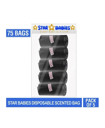 Star Babies Scented Bag Black Pack of 15 -225 Bags