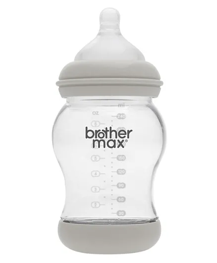 Brother Max PP Anti-Colic Feeding Bottle Grey - 240 ml