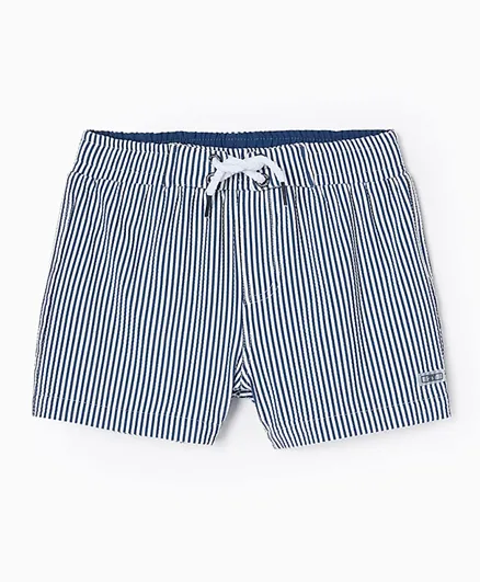 Zippy Striped Swim Shorts - Dark Blue