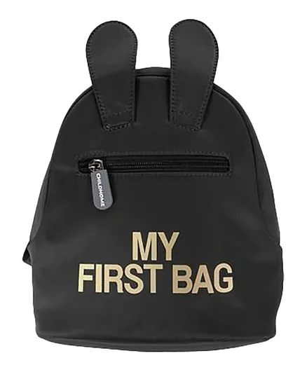 Childhome My First Bag Kids Backpack Black - 9 Inches