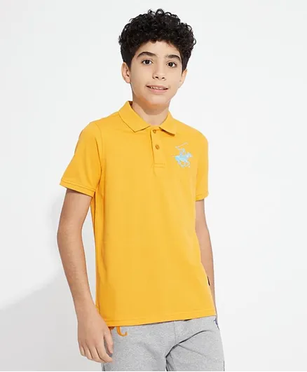 Beverly Hills Polo Club Button Closure T-Shirt - Yellow