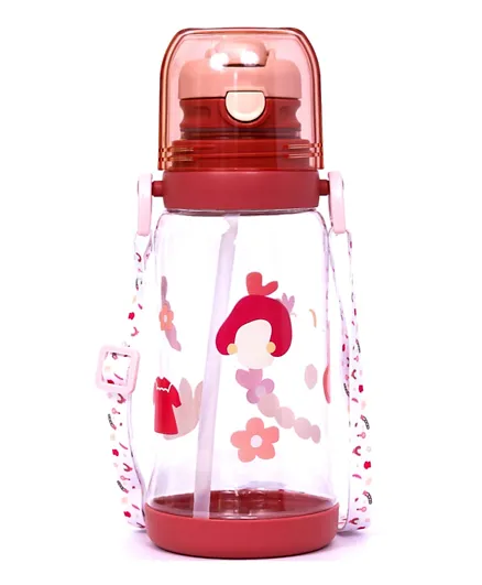 Eazy Kids Water Bottle with straw 600ml - Pink