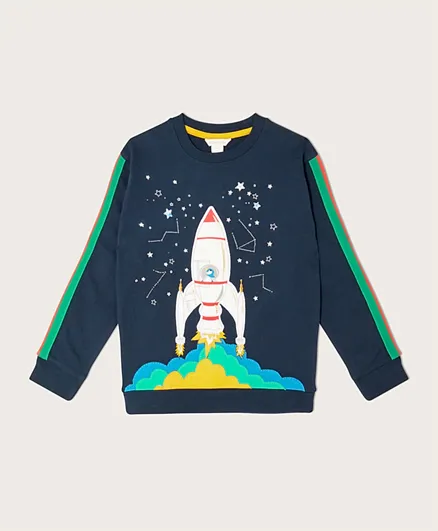 Monsoon Children Space Rocket Sweater - Blue