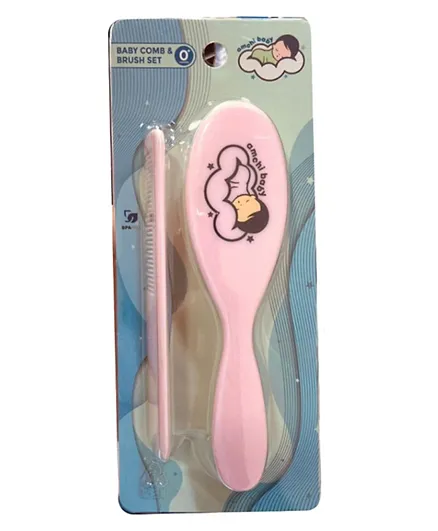 Amchi Baby - Baby Comb & Brush Set - Pink