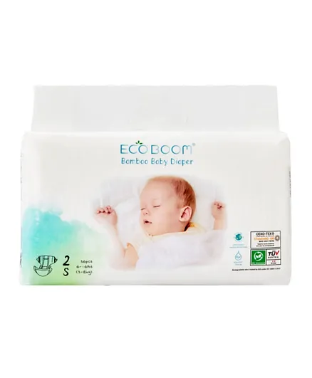 Eco Boom Premium Bamboo Diapers Size 2- 36 Pieces