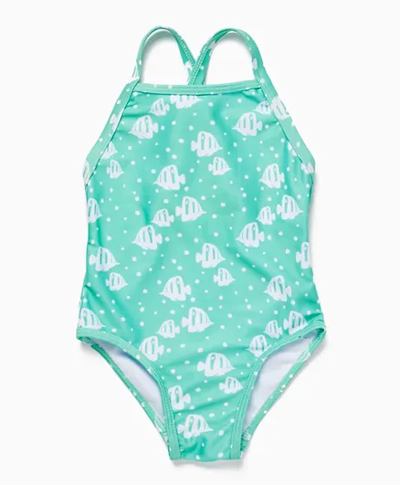 Zippy All Over Fish Print Swimsuit - Blue