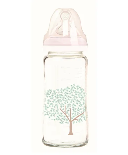Tigex - Transition+ Wide Neck Feeding Bottle Glass Silicone Teat  Infant Milk - 240Ml