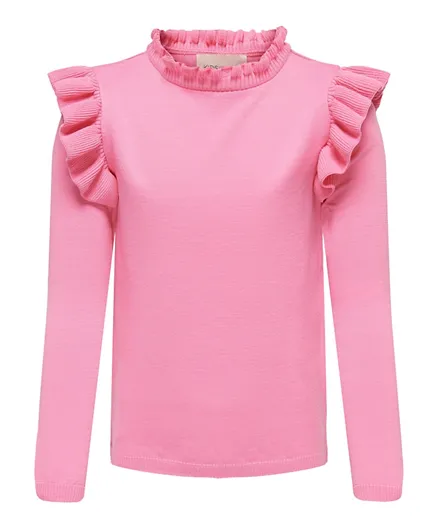Only Kids - High Neck Frill Pullover - Morning Glory
