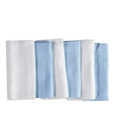 Mycey 6-Pieces Muslin Mouth Cloth Set - Blue White
