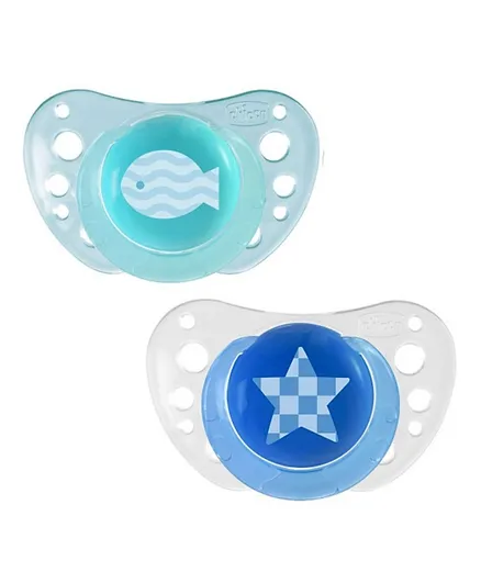 Chicco - Silicone Soother Physio Air 2Pcs - Blue