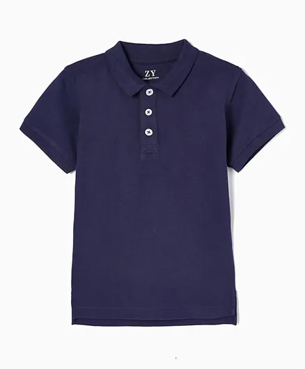 Zippy Cotton Polo Shirt - Dark Blue