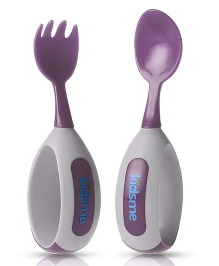 Kidsme Toddler Spoon and Fork Set - Plum