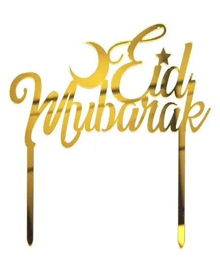 Eid Party Gold Eid Mubarak & Moon Cake Topper