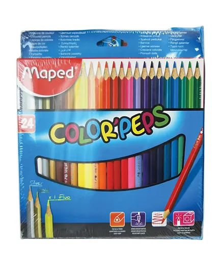 أقلام تلوين من مابد 24 لون + قلم لباد 18 لون