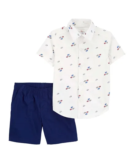 Carter's 2-Piece Button-Down Shirt & Shorts Set - Multicolor
