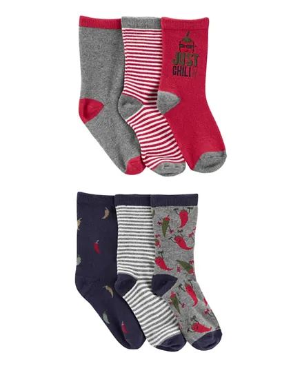 Carter's - 'Just Chilling' Printed Socks - Pack of 6