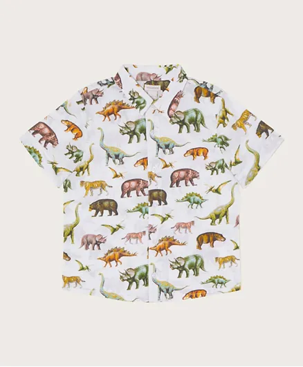مونسون تشيلدرن قميص برسمة الديناصورات السفاري - متعدد الألوان