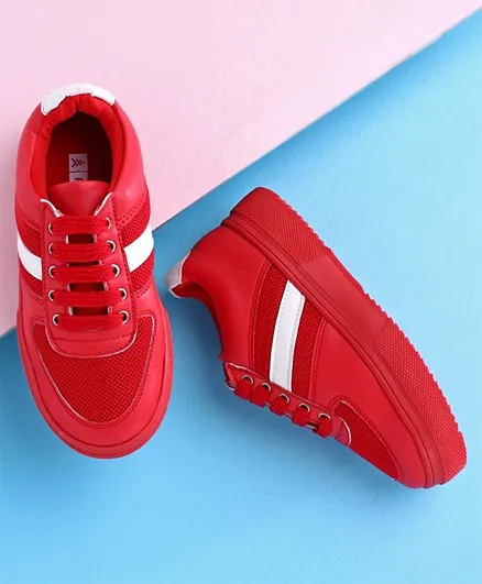 باين كيدز - حذاء شبكي كاجوال للأطفال  - أحمر